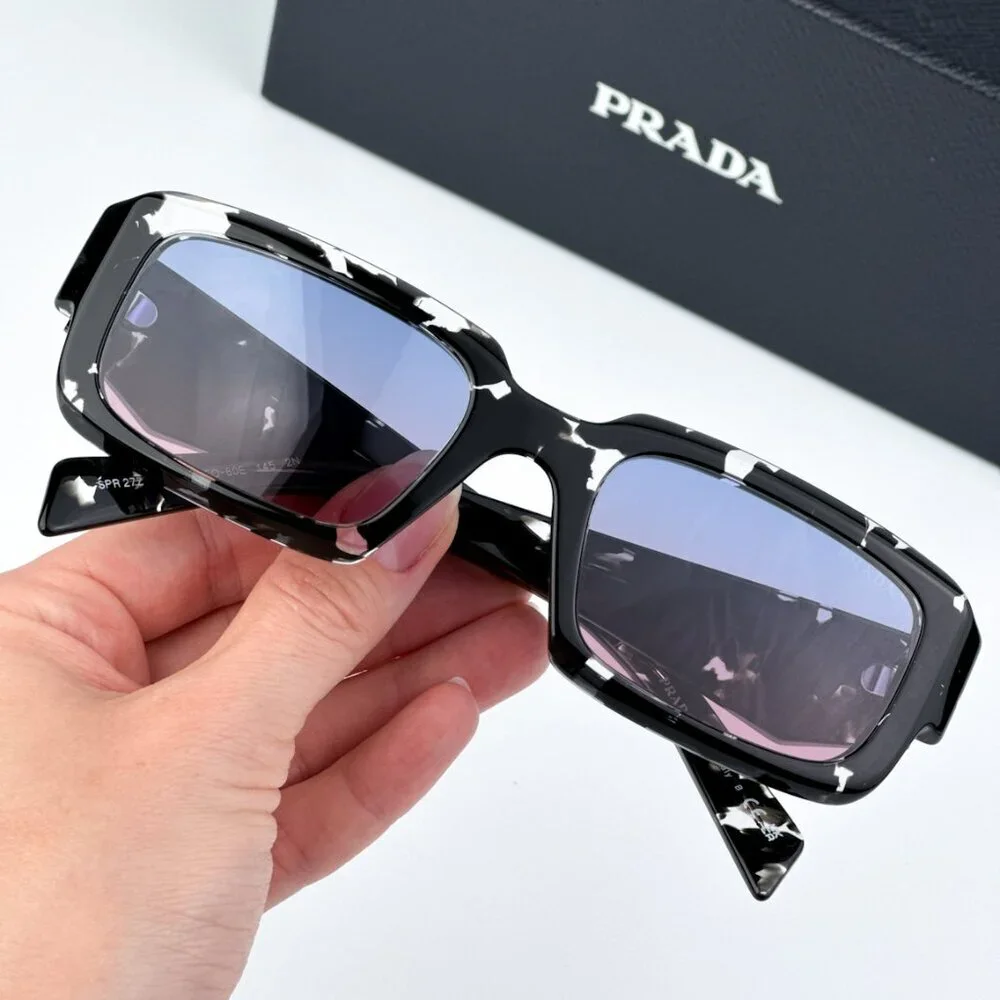 Prada PR27ZS 15O60E bRAND NEW Sunglasses Black Tortoise Blue Gradient Unisex